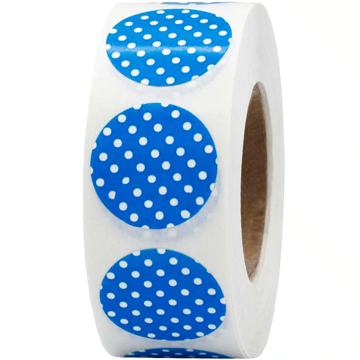 Polka Dot Stickers Blue With White 3/4" Round QTY 500 Polka Dot Stickers Blue With White 3/4" Round QTY 500