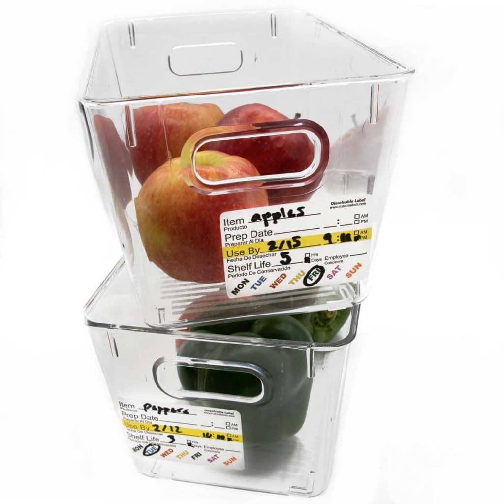 dissolvable labels on food containers