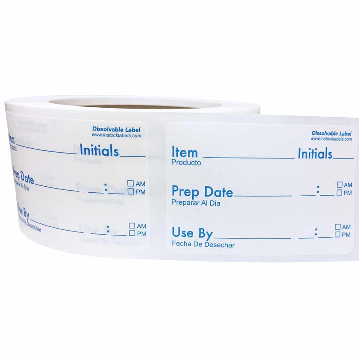 Dissolvable Basic Food Prep Labels