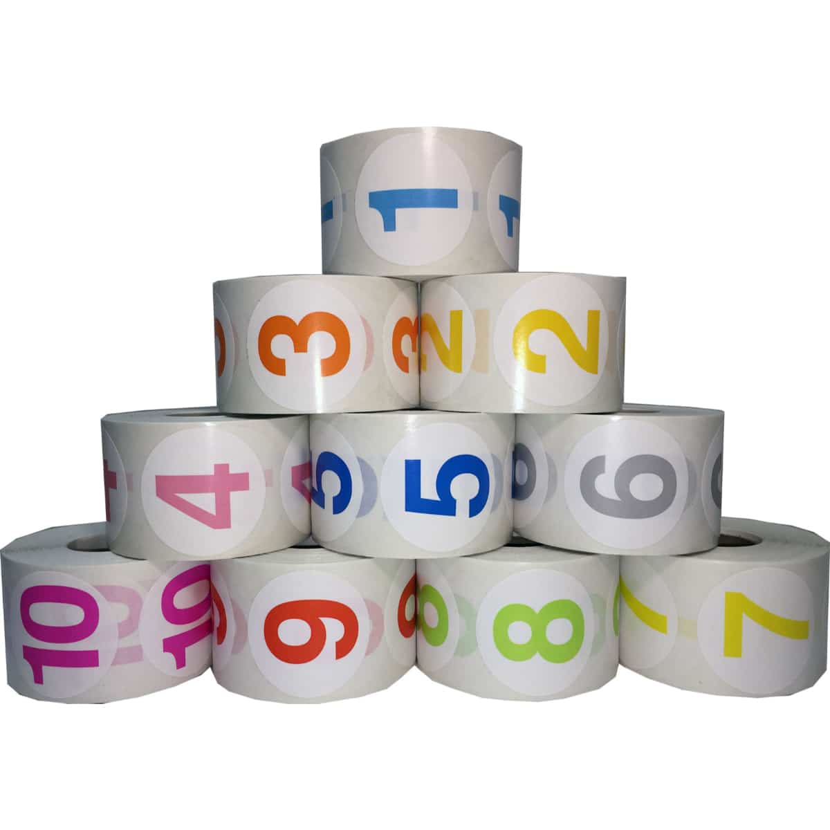 Color Coded Number Stickers 1 - 10 Bulk Pack 1.5" Round Color Coded Number Stickers 1 - 10 Bulk Pack 1.5" Round