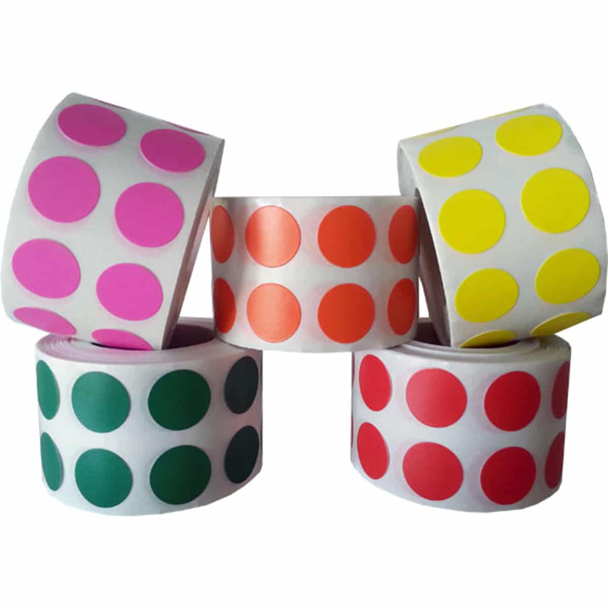 Summer Colored Dot Stickers Collection | Small 1/2" Round