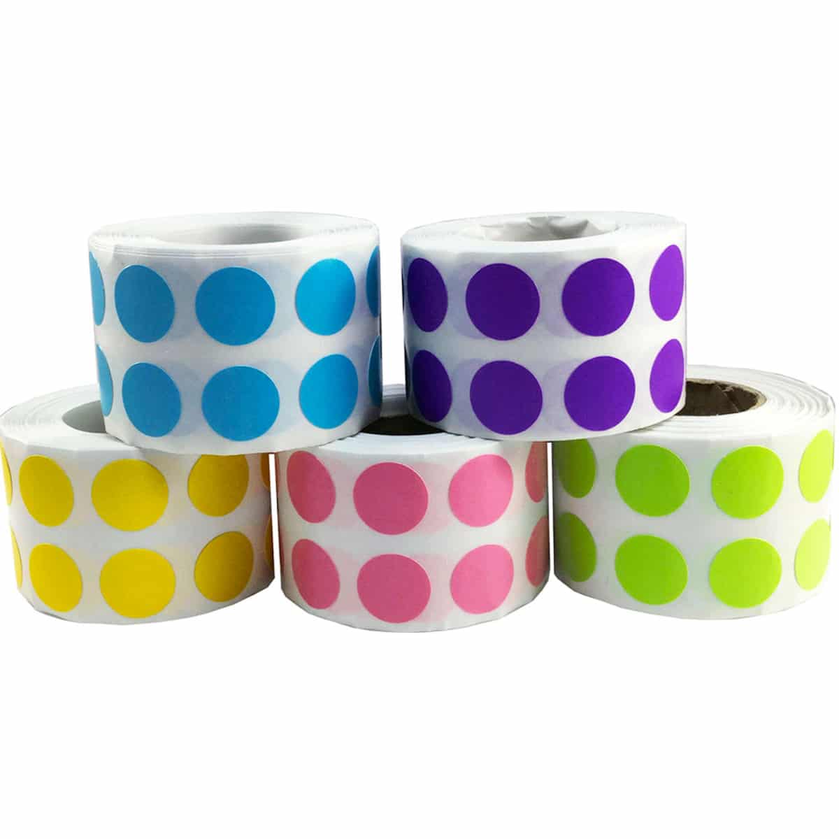Spring Colored Dot Stickers Collection | Small 1/2" Round