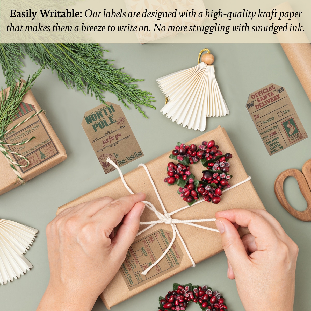 Kraft Vintage Christmas Gift Tags QTY 100 Kraft Vintage Christmas Gift Tags QTY 100