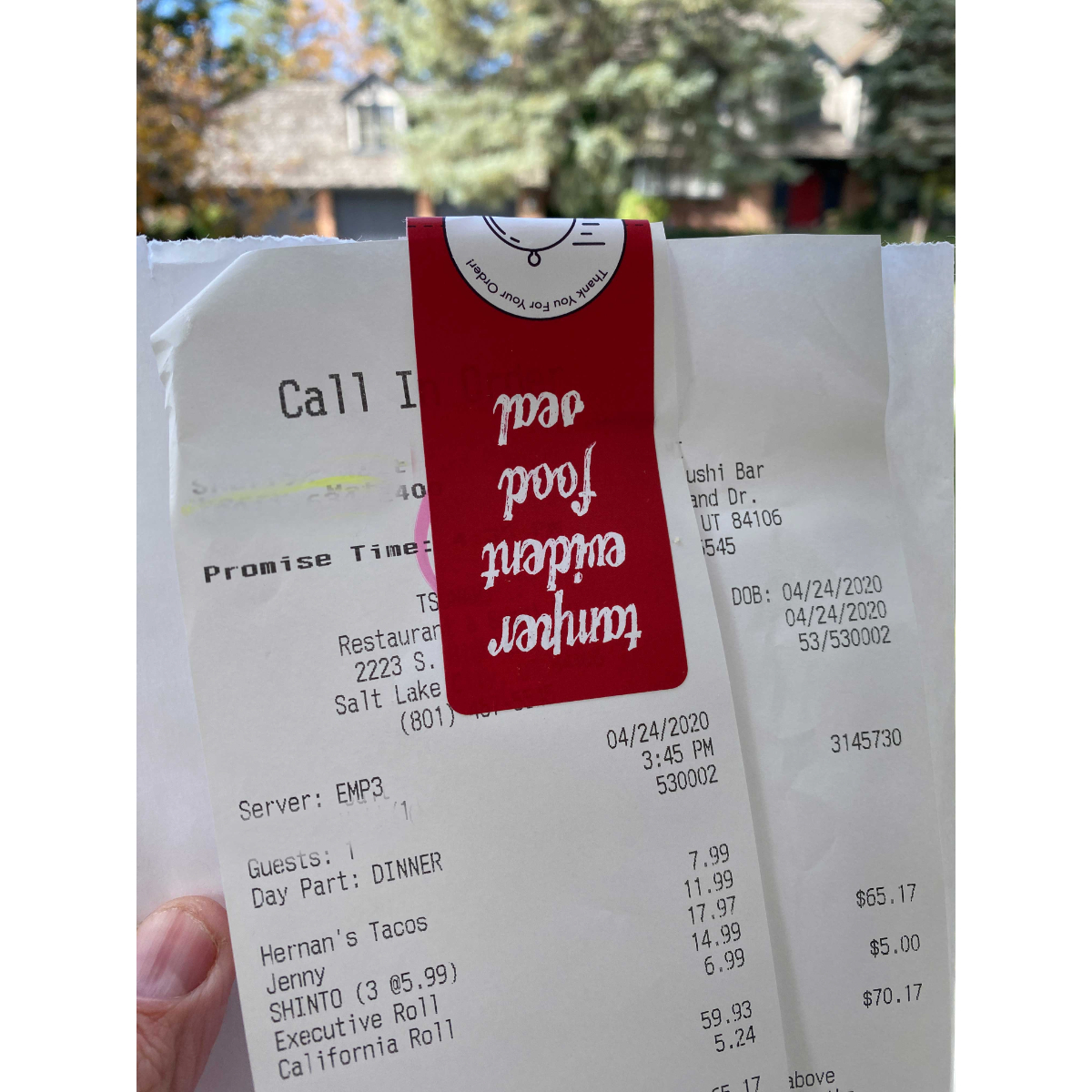 Tamper Evident Food Seals for Take Out QTY 500
