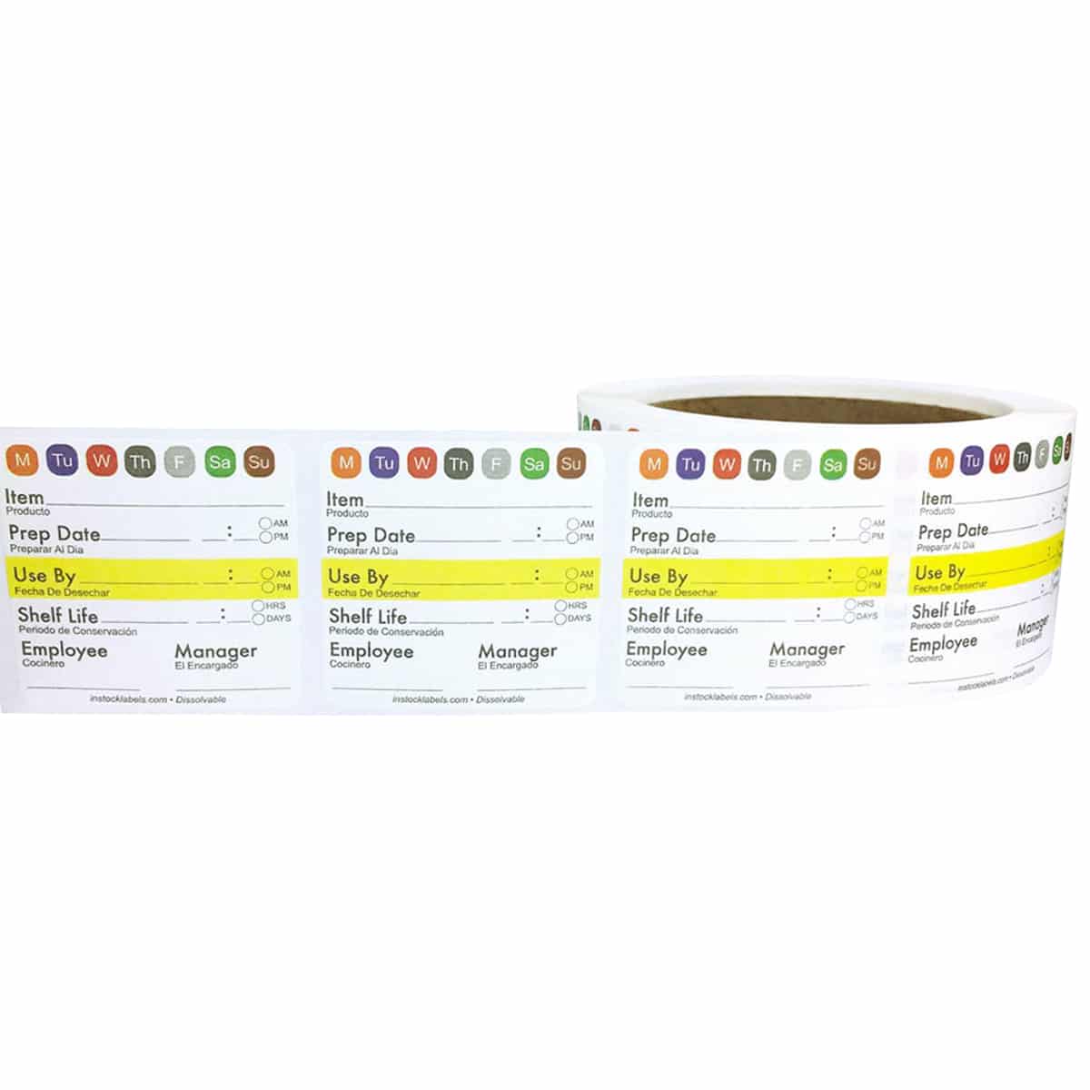Universal Food Rotation Dissolvable Labels 2 x 2" QTY 500 Universal Food Rotation Dissolvable Labels 2 x 2" QTY 500