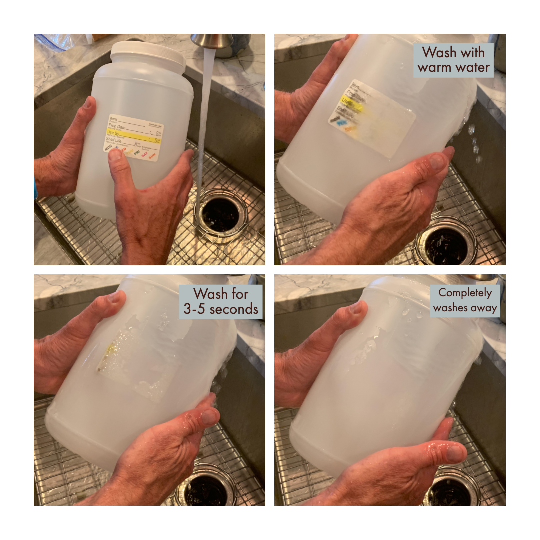 Dissolvable Basic Food Prep Labels
