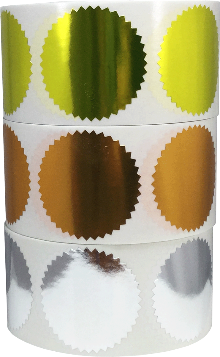 Metallic Starburst Seals | Three Pack | 2" Metallic Starburst Seals | Three Pack | 2"