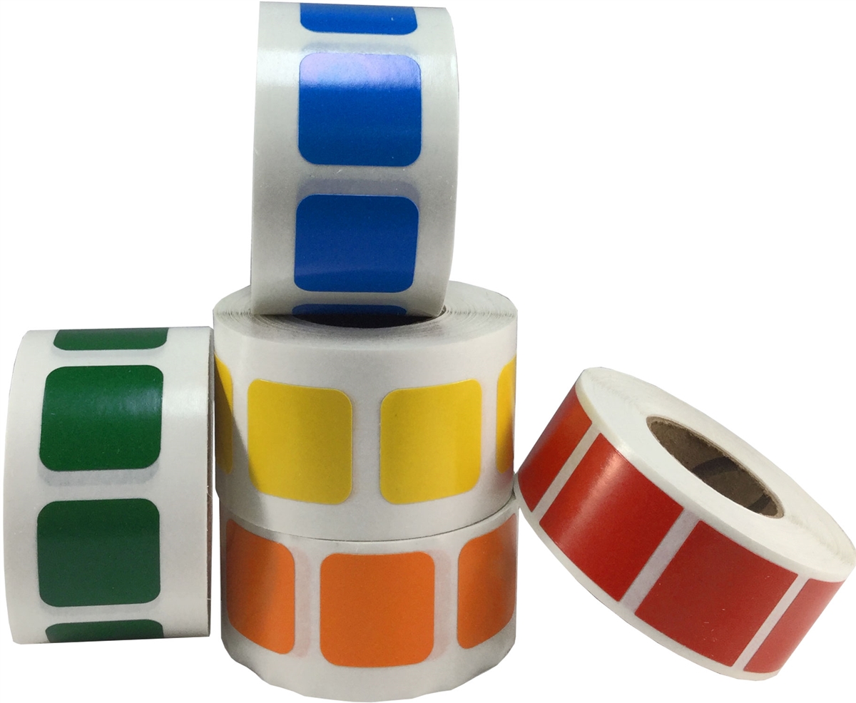 Primary Five Pack Color Coding Labels | 3/4" Square