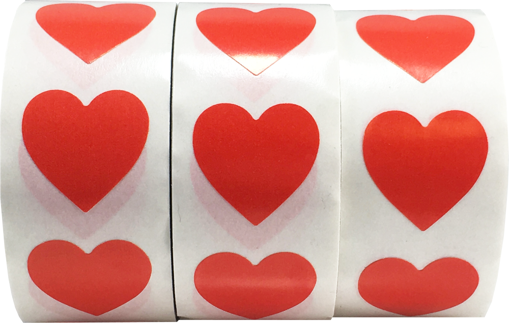 Red Heart Stickers | 3/4 Inch Three Pack