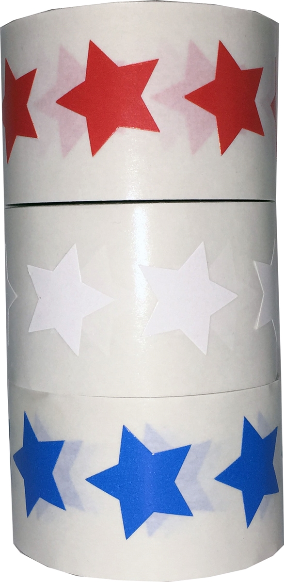 Red White and Blue Star Stickers Pack 3/4"