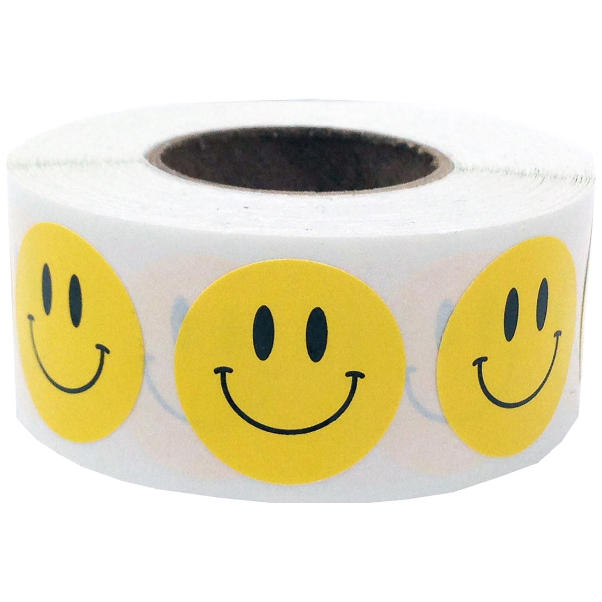 Yellow Smiley Face Stickers 3/4" QTY 50