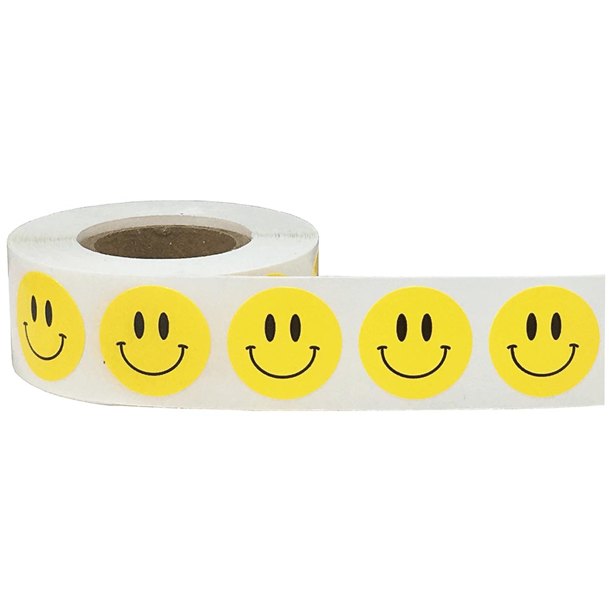 Yellow Smiley Face Stickers 3/4" QTY 50