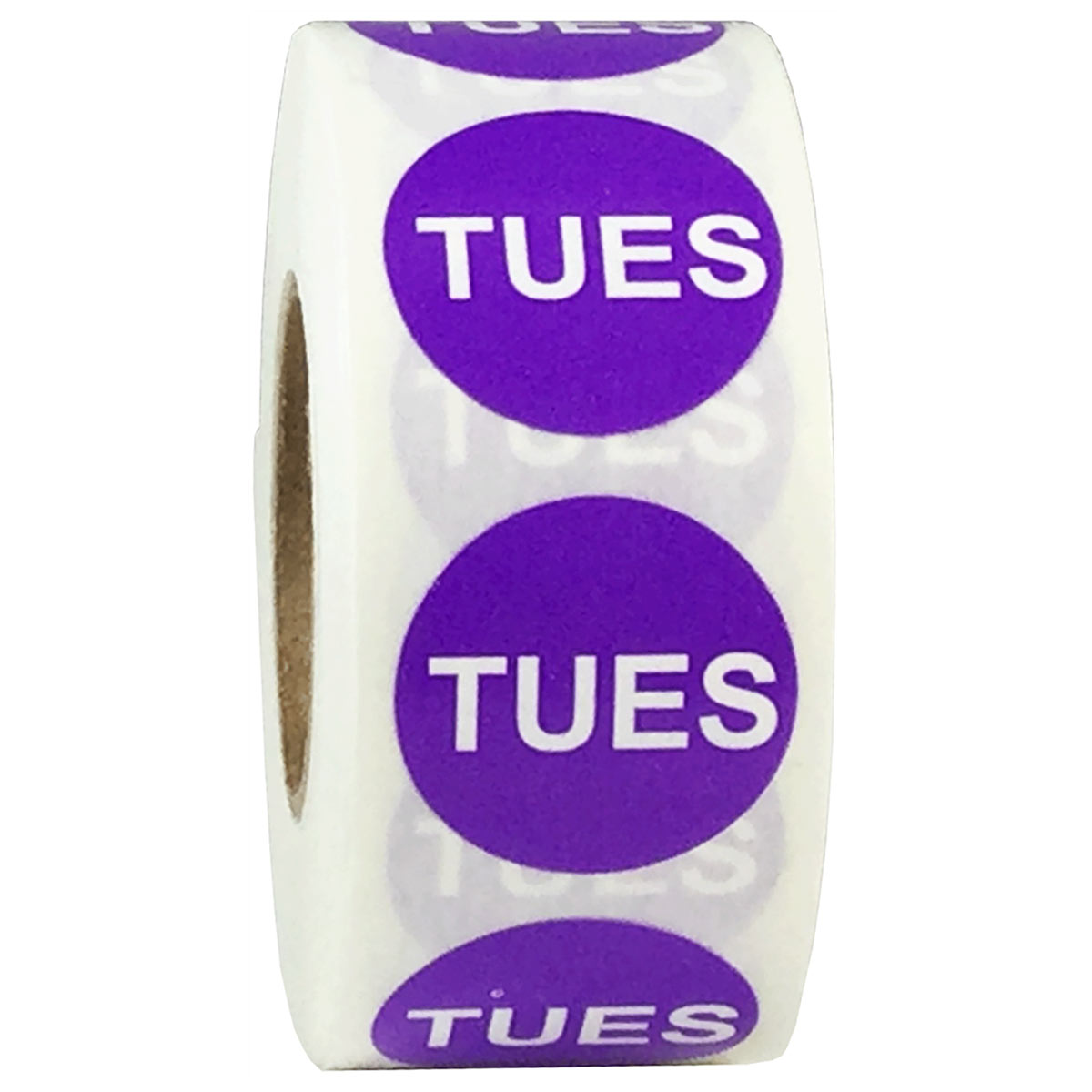 Tuesday Stickers Purple 3/4" Inch Round Quantity 500