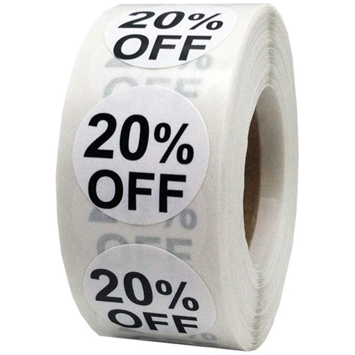 20 Percent Off Labels White 3/4" QTY 500 20 Percent Off Labels White 3/4" QTY 500