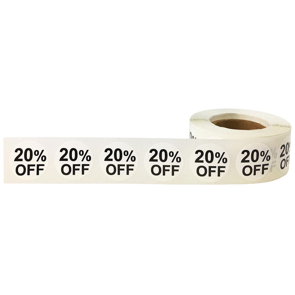 20 Percent Off Labels White 3/4" QTY 500 20 Percent Off Labels White 3/4" QTY 500
