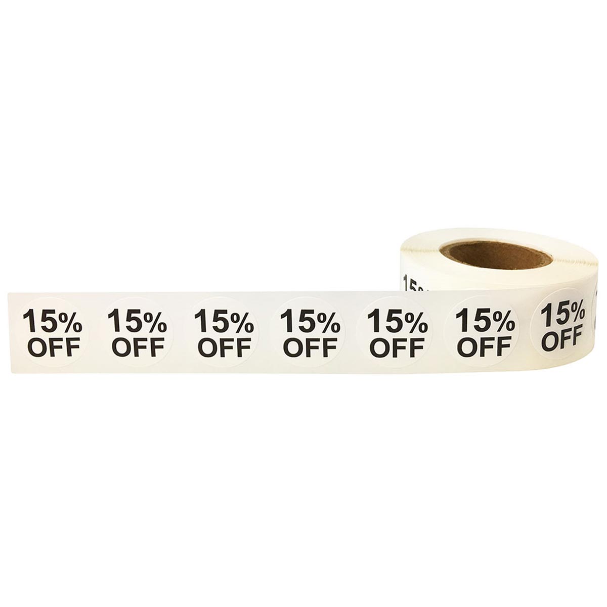 15 Percent Off Labels White 3/4" QTY 500