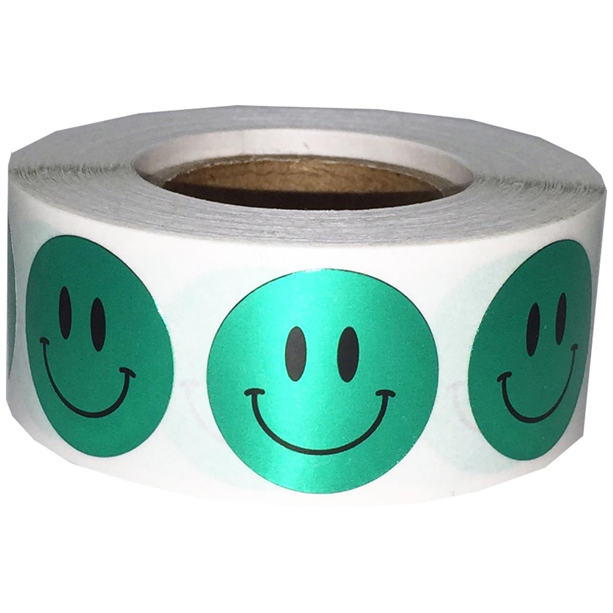 Metallic Green Smiley Face Stickers 3/4" QTY 500 Metallic Green Smiley Face Stickers 3/4" QTY 500