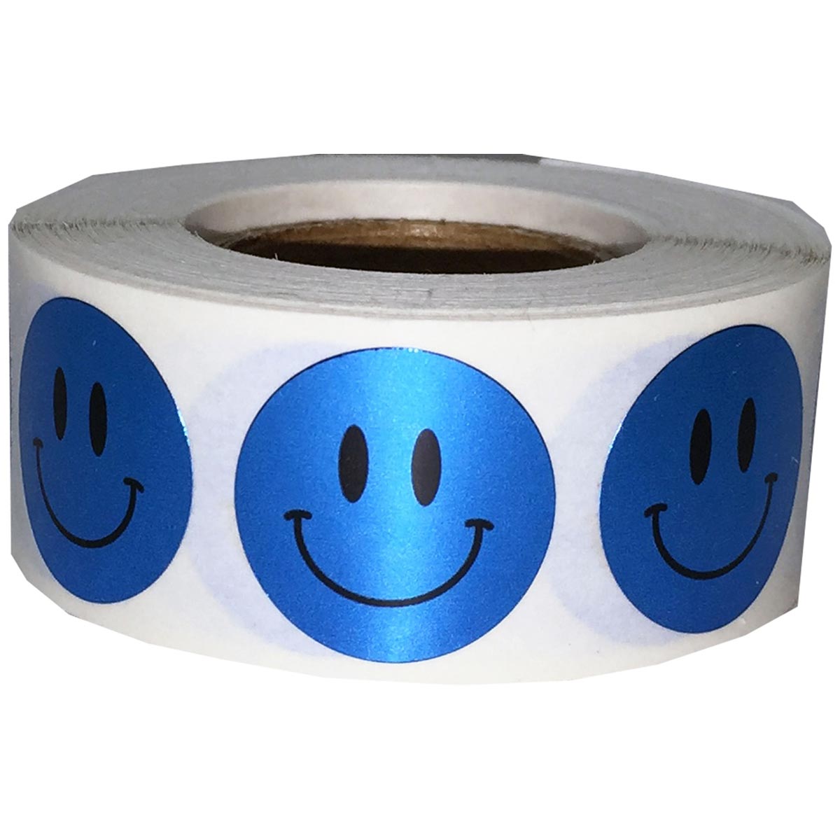 Metallic Blue Smiley Face Stickers 3/4" QTY 500 Metallic Blue Smiley Face Stickers 3/4" QTY 500