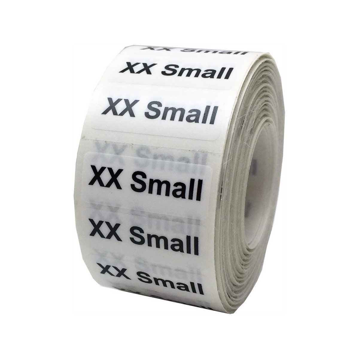 Standard Ultra Clear Size Strip Labels for Retail Shirts | 1.25" x 5" QTY 125