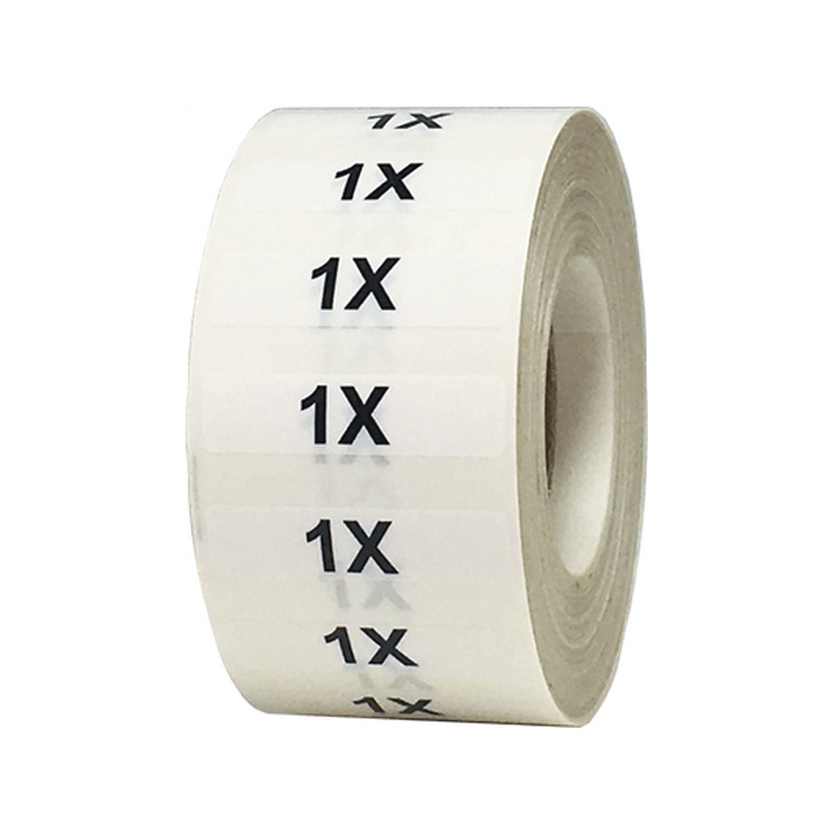 Standard Ultra Clear Size Strip Labels for Retail Shirts | 1.25" x 5" QTY 125