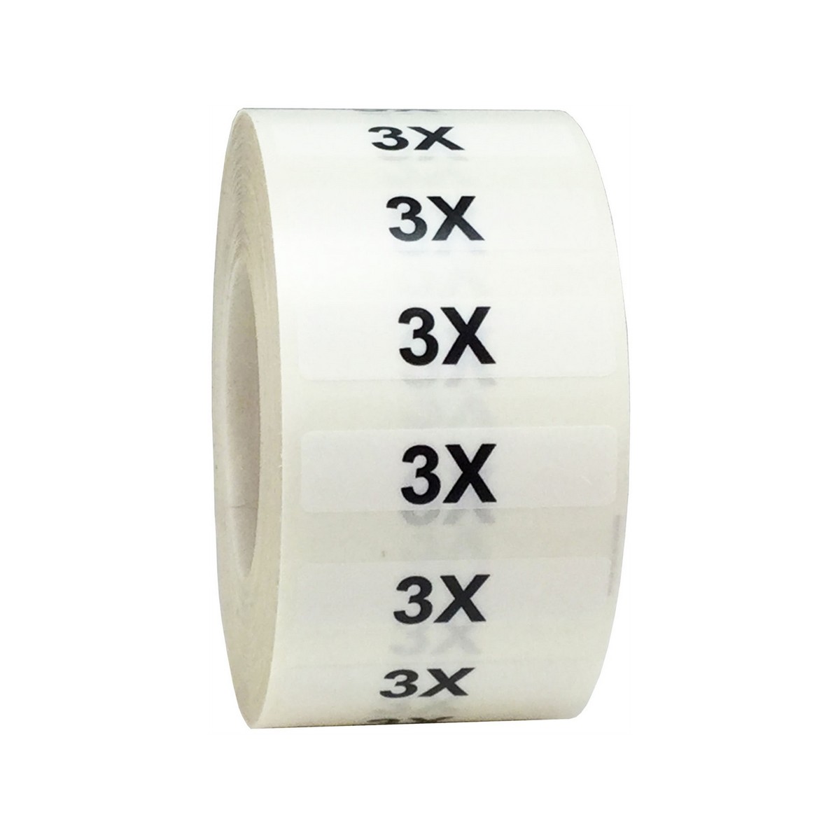 Standard Ultra Clear Size Strip Labels for Retail Shirts | 1.25" x 5" QTY 125