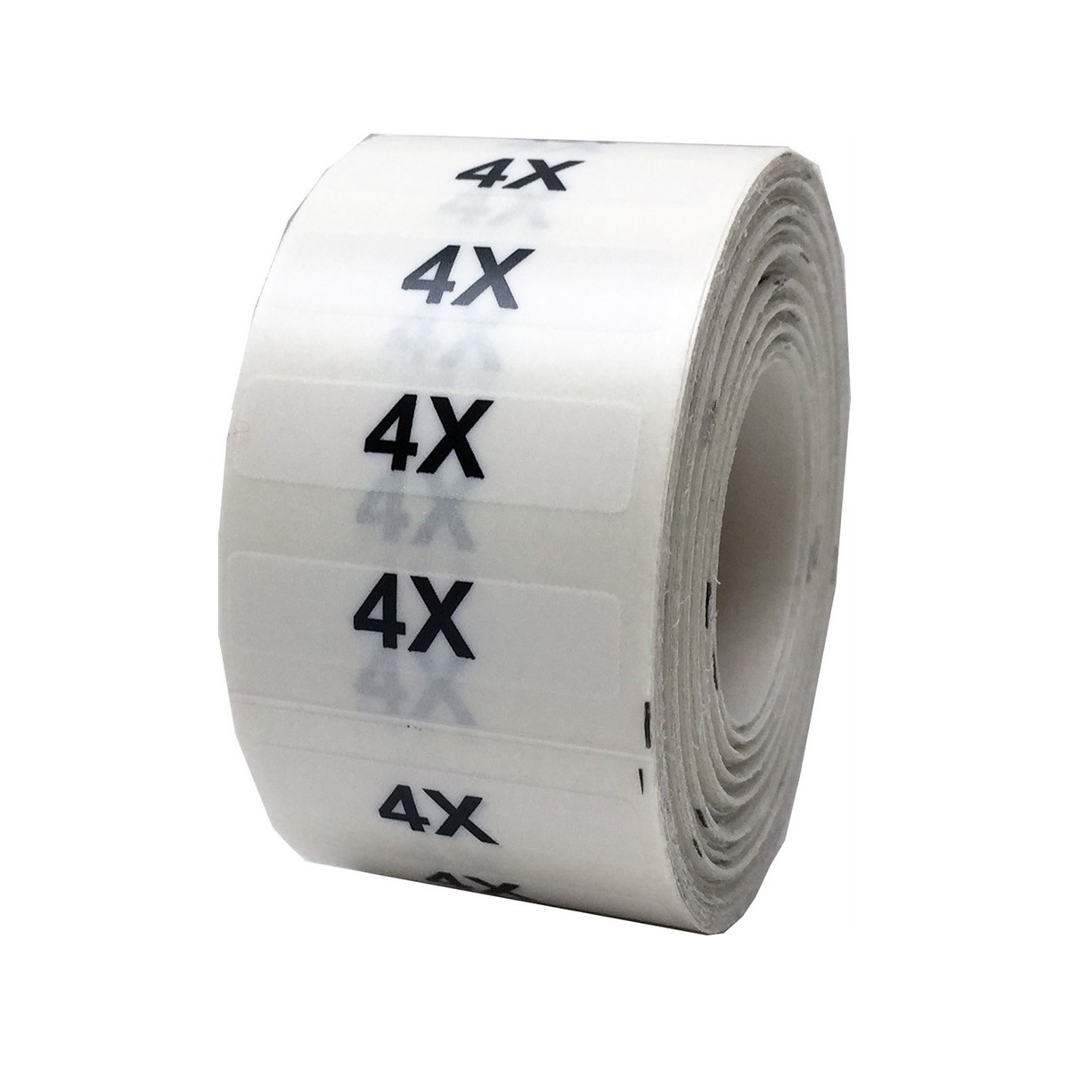 Standard Ultra Clear Size Strip Labels for Retail Shirts | 1.25" x 5" QTY 125