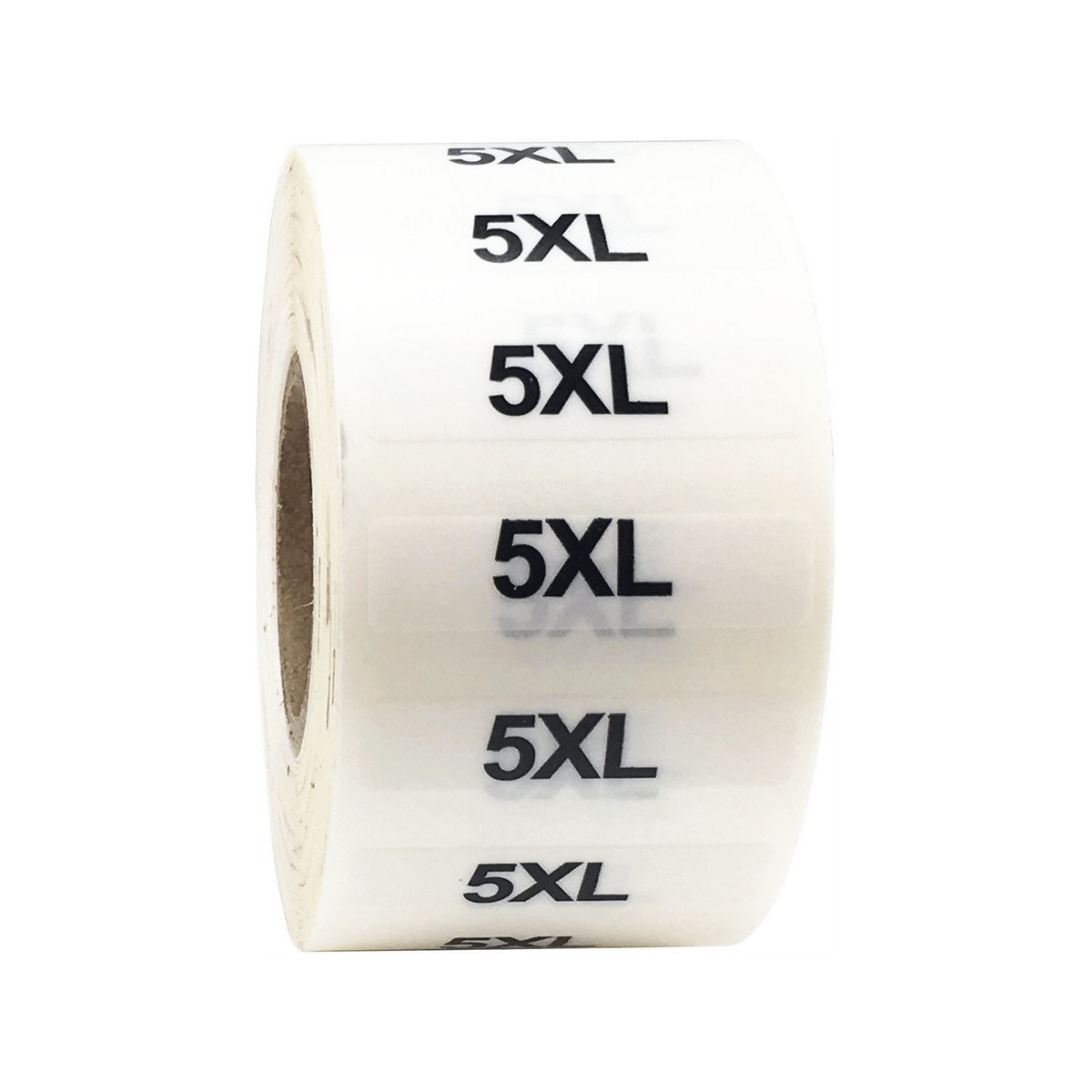 Standard Ultra Clear Size Strip Labels for Retail Shirts | 1.25" x 5" QTY 125