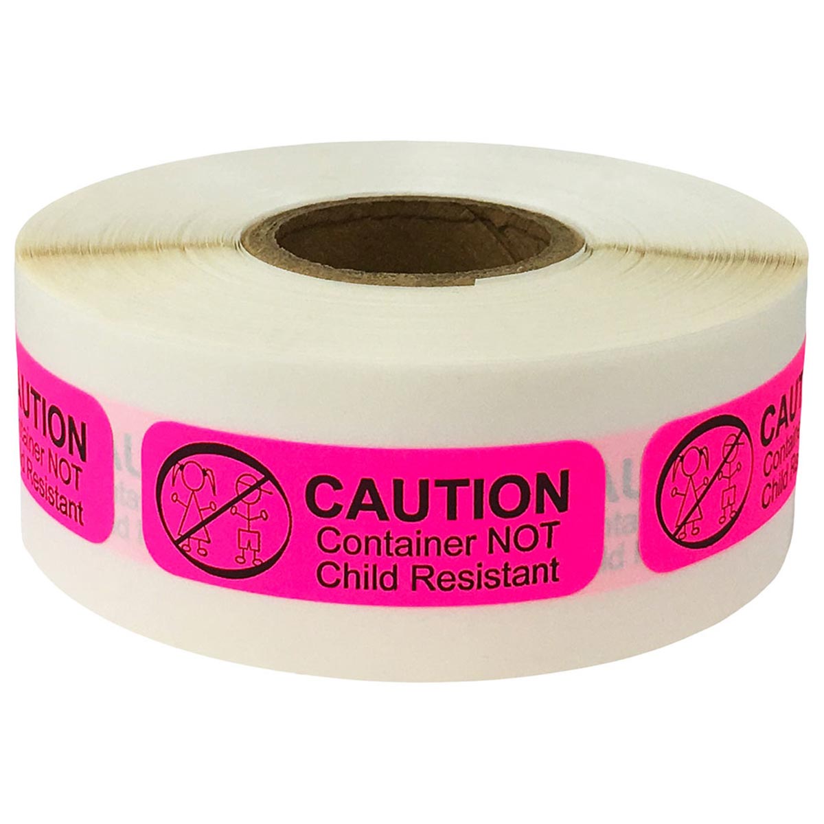 Caution Container Not Child Resistant Medication Pharmacy Warning Labels .5" x 1.5" Quantity 500