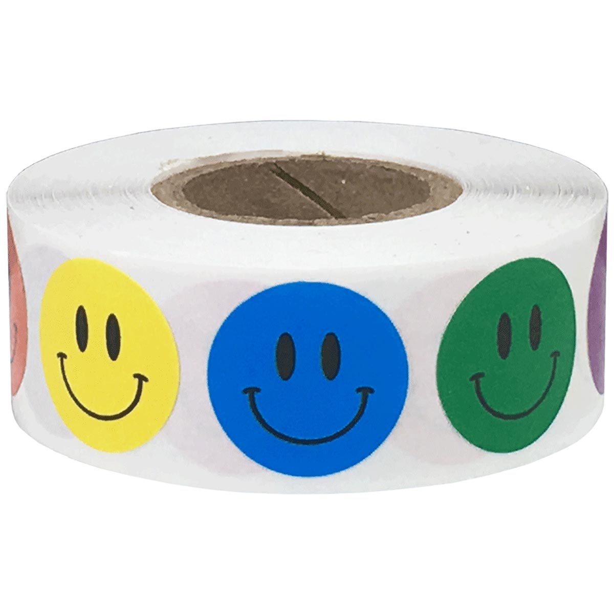 Multi-Color Smiley Face Stickers 3/4" QTY 500