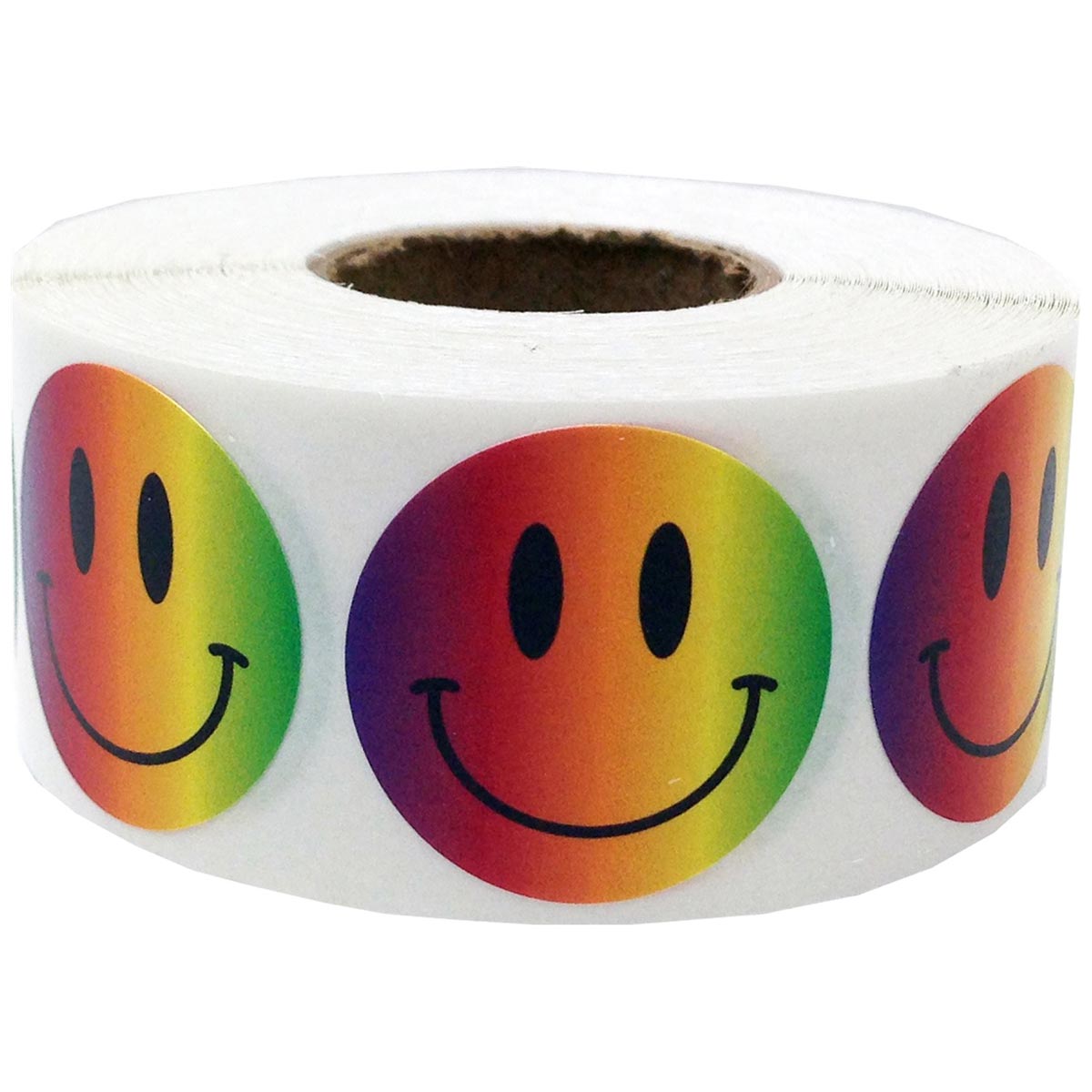Rainbow Smiley Face Stickers 1" QTY 500 Rainbow Smiley Face Stickers 1" QTY 500