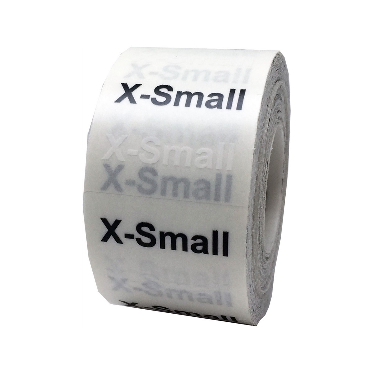 White Black Modern Ultra Clear Size Strip Labels for Shirts 1.25″ x 5″ QTY 125