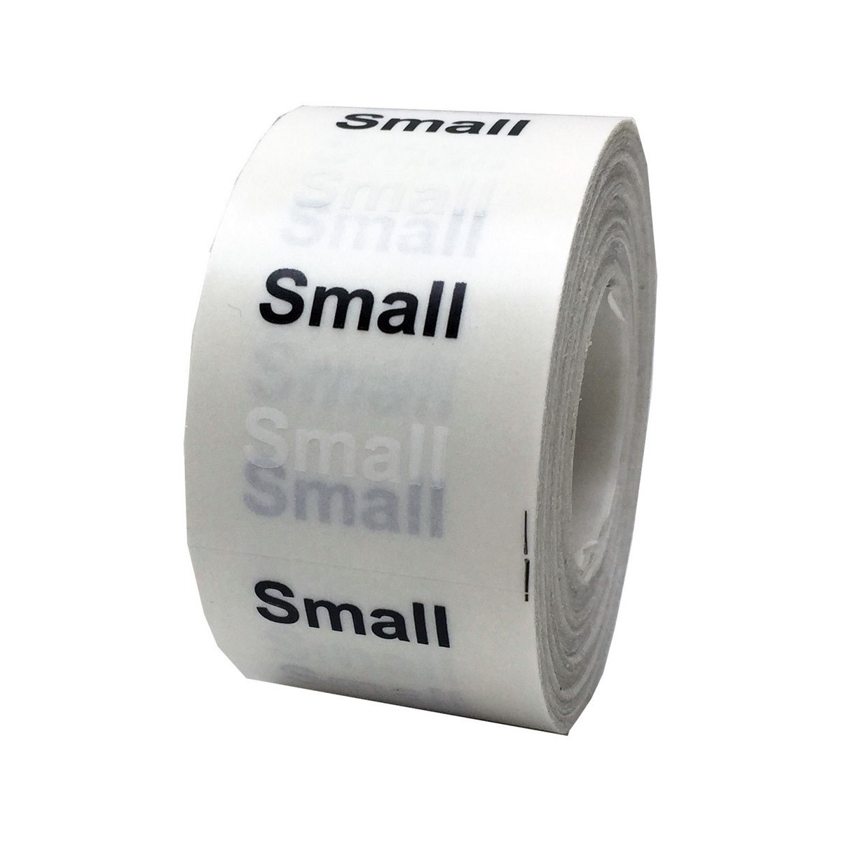 White Black Modern Ultra Clear Size Strip Labels for Shirts 1.25″ x 5″ QTY 125