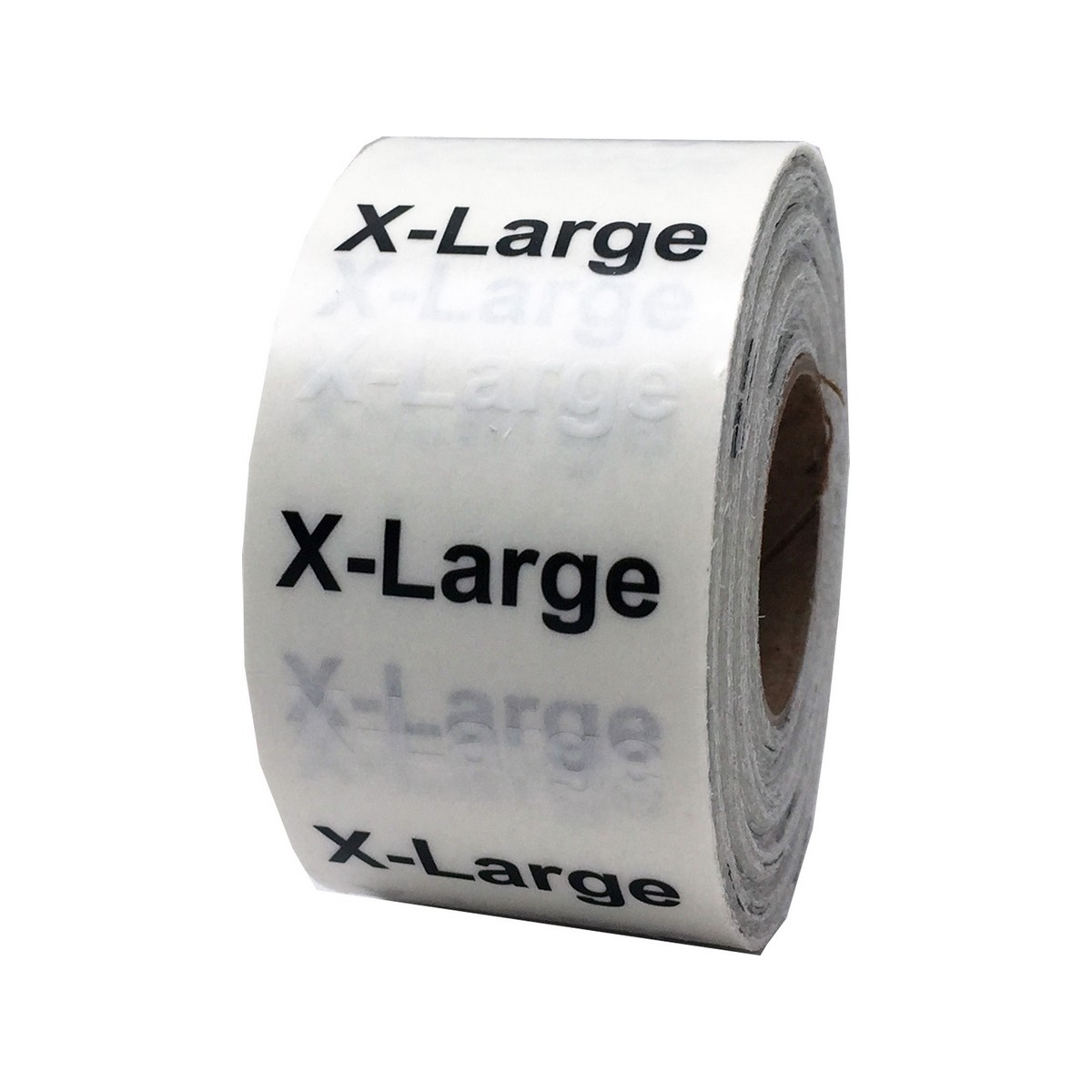 White Black Modern Ultra Clear Size Strip Labels for Shirts 1.25″ x 5″ QTY 125