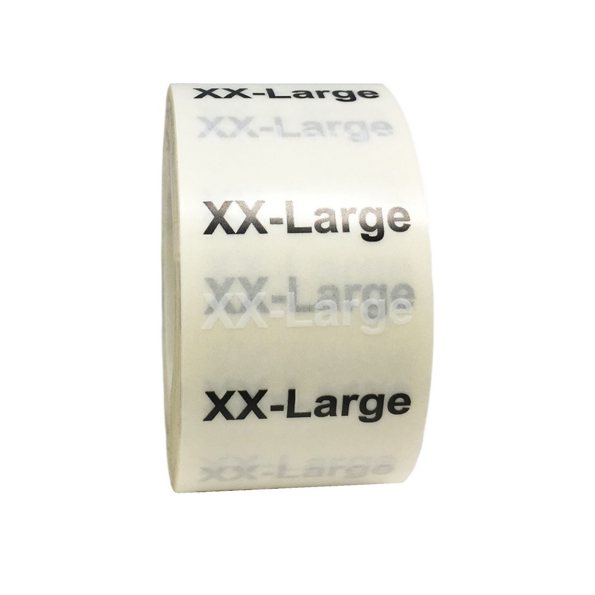 White Black Modern Ultra Clear Size Strip Labels for Shirts 1.25″ x 5″ QTY 125