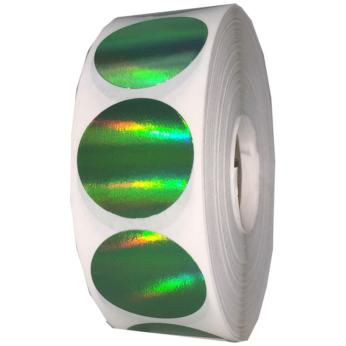 Holographic Green Labels 1" Round QTY 500 Holographic Green Labels 1" Round QTY 500