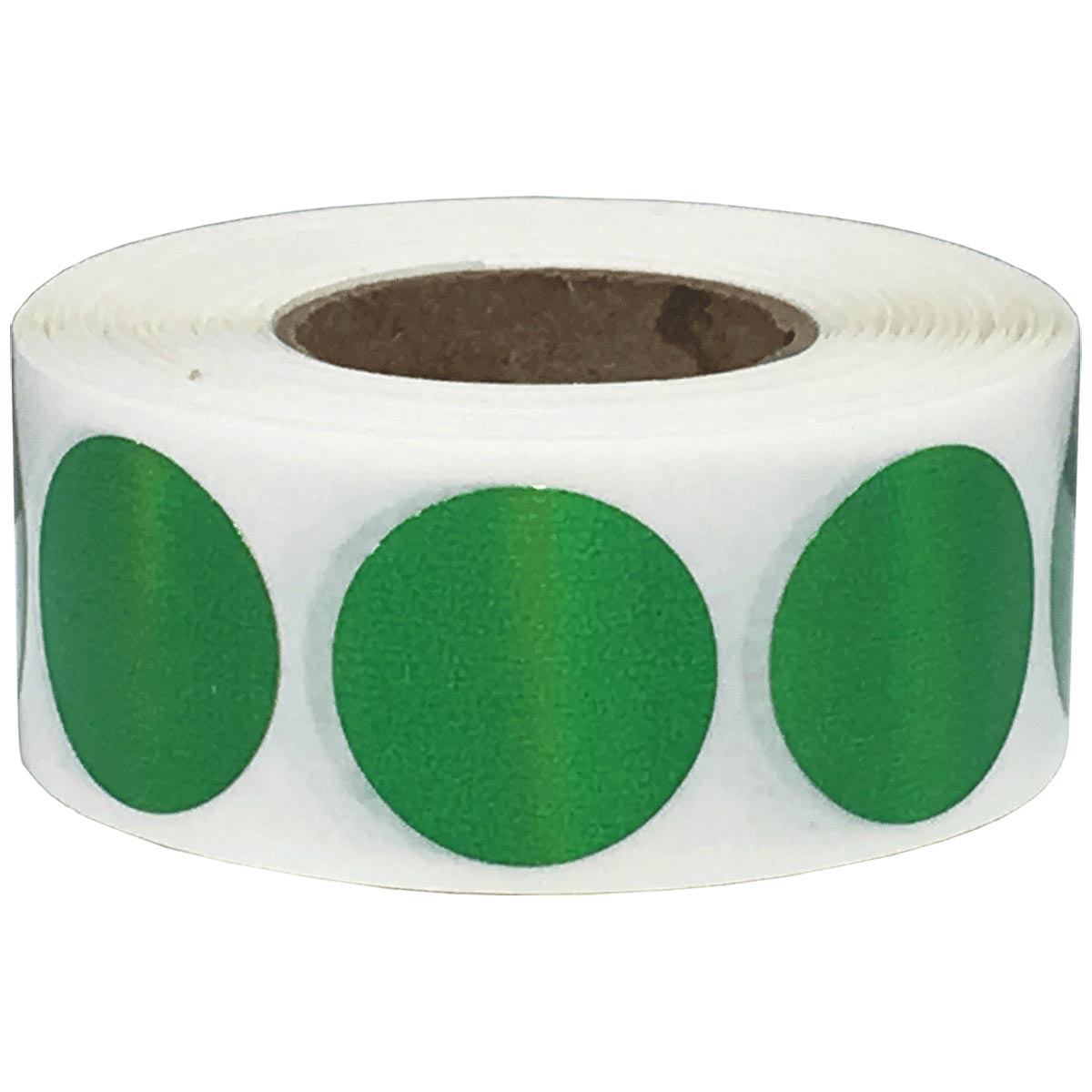 Metalized Green Colored Labels 3/4" Round