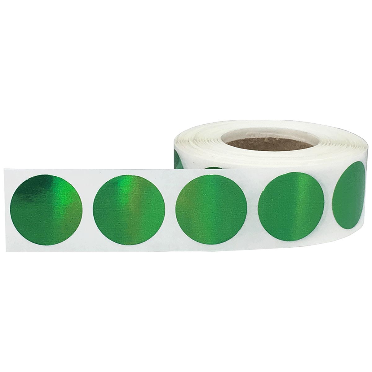 Metalized Green Colored Labels 3/4" Round