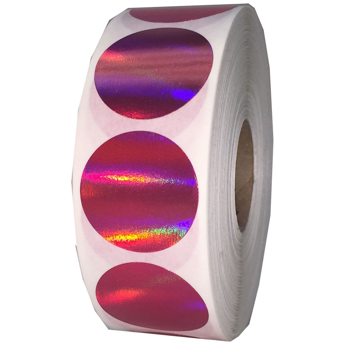 Holographic Red Colored Labels 3/4" Round