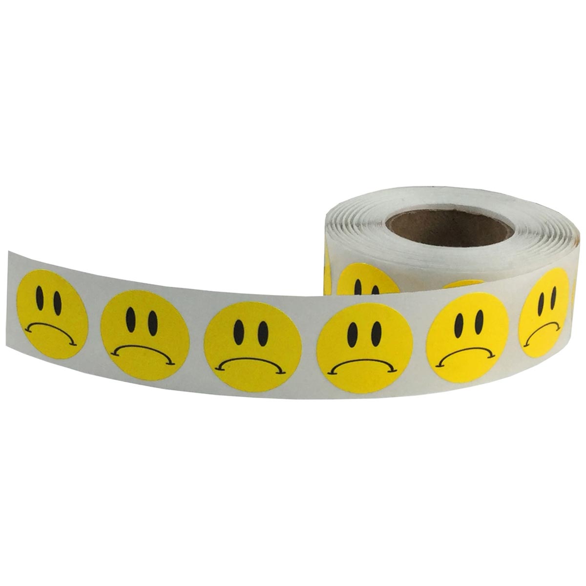 Yellow Sad Frowny Face Stickers 3/4" Round Quantity 500 Yellow Sad Frowny Face Stickers 3/4" Round Quantity 500