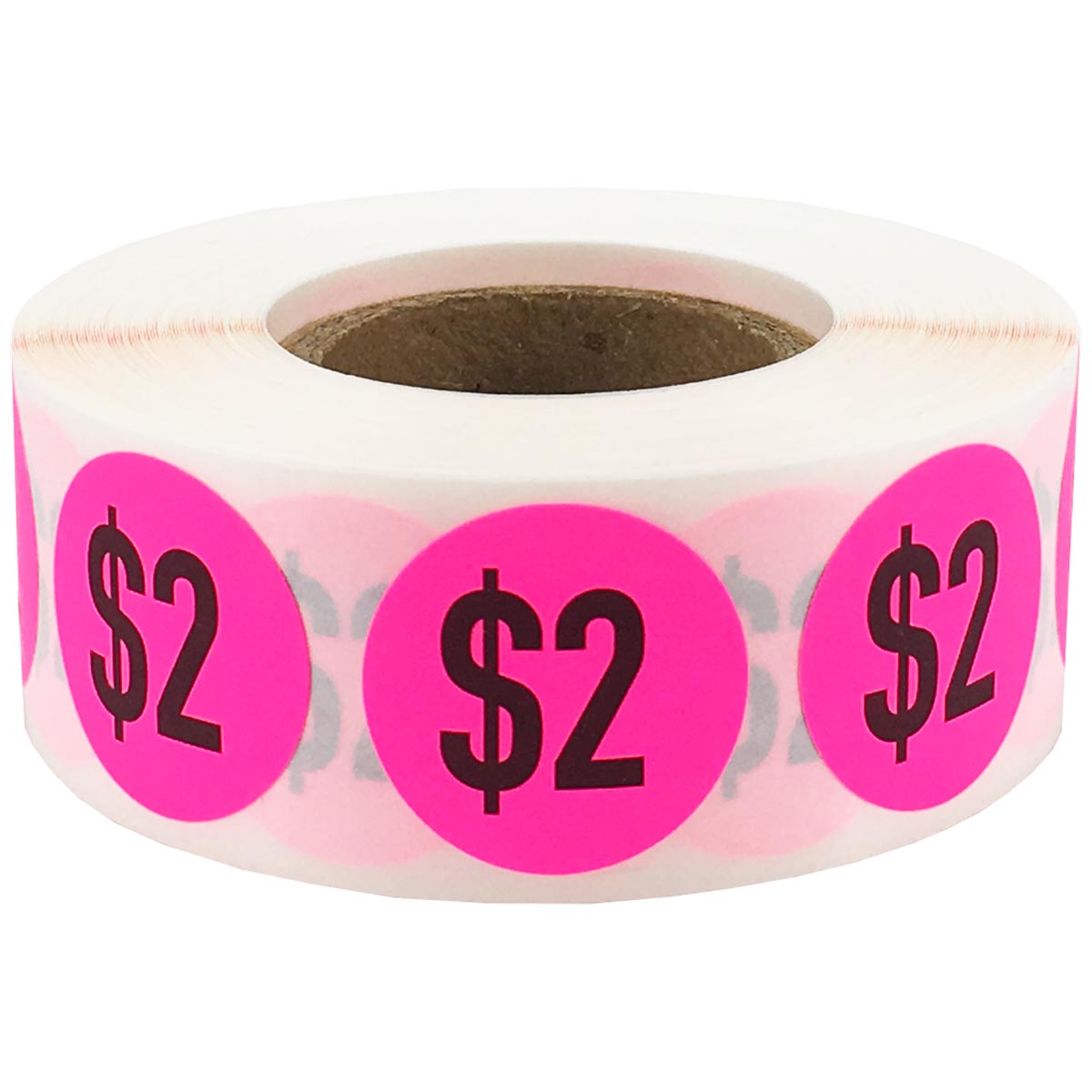 $2 Fluorescent Pink Price Stickers 3/4" QTY 500 $2 Fluorescent Pink Price Stickers 3/4" QTY 500