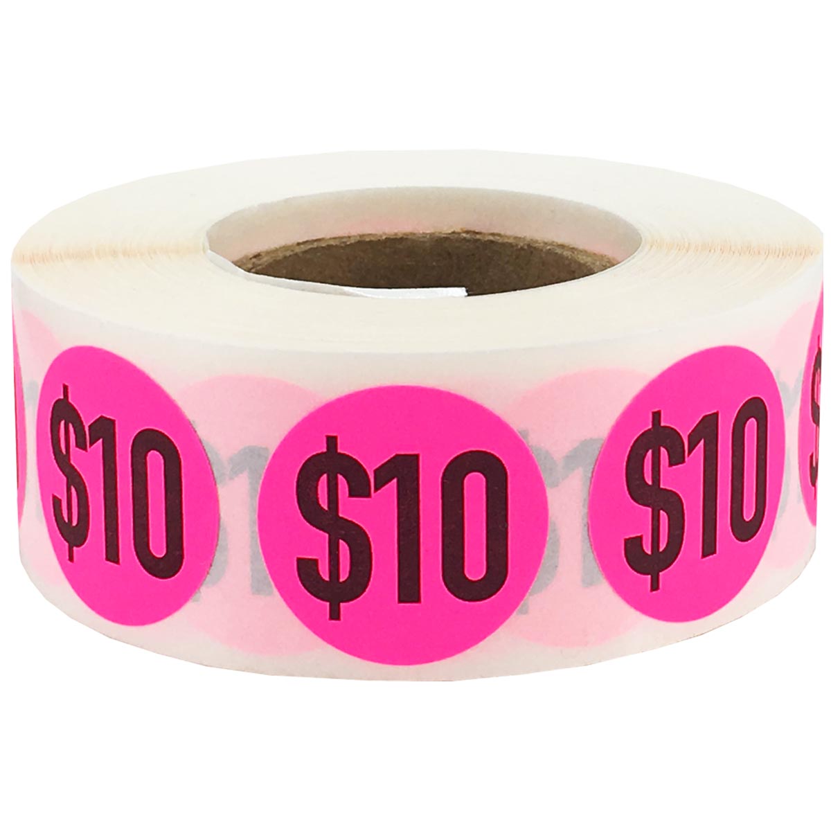 $10 Fluorescent Pink Price Stickers 3/4" QTY 500 $10 Fluorescent Pink Price Stickers 3/4" QTY 500