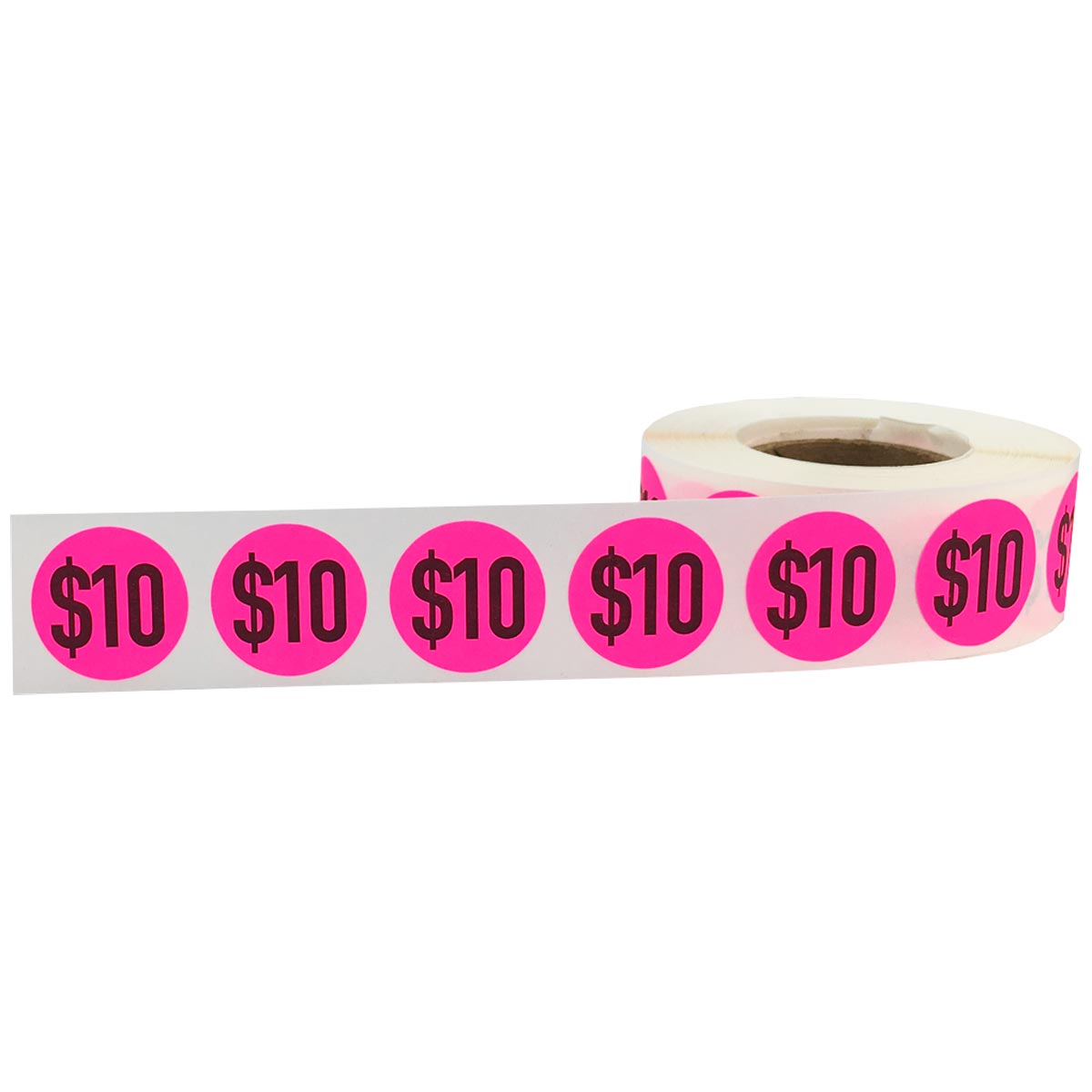 $10 Fluorescent Pink Price Stickers 3/4" QTY 500 $10 Fluorescent Pink Price Stickers 3/4" QTY 500