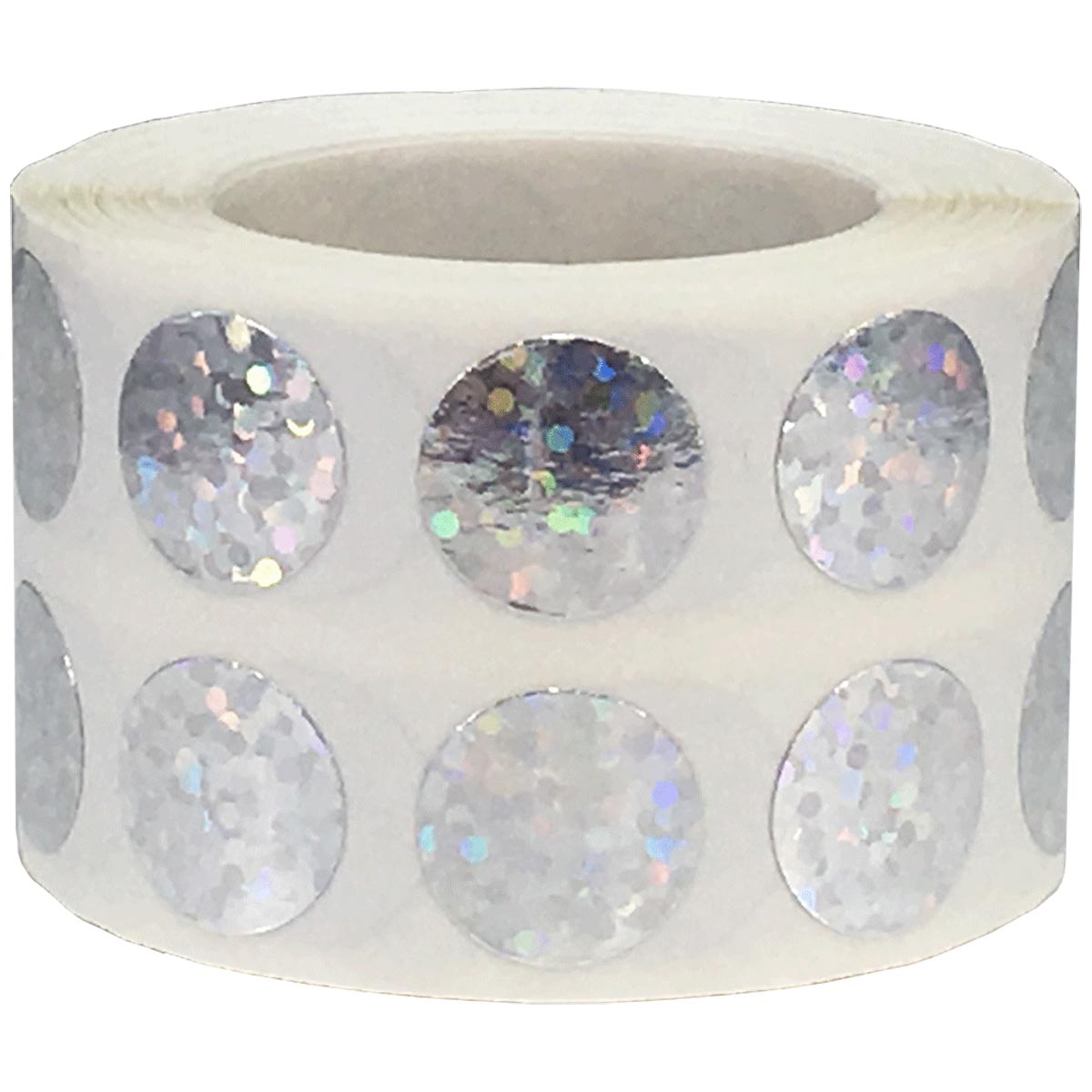 Small Silver Sparkle Dot Stickers 1/2" Round