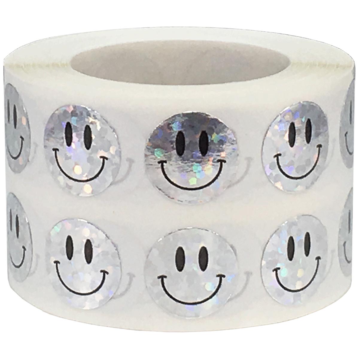 Small Metalized Sparkle Silver Smiley Face Stickers 1/2" Small Metalized Sparkle Silver Smiley Face Stickers 1/2"