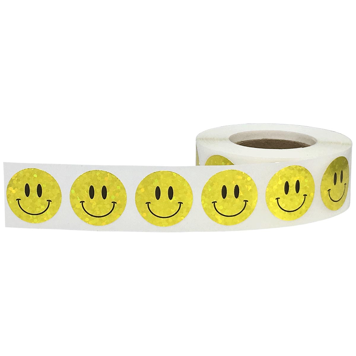 Holographic Sparkle Gold Smiley Face Stickers 3/4" Holographic Sparkle Gold Smiley Face Stickers 3/4"