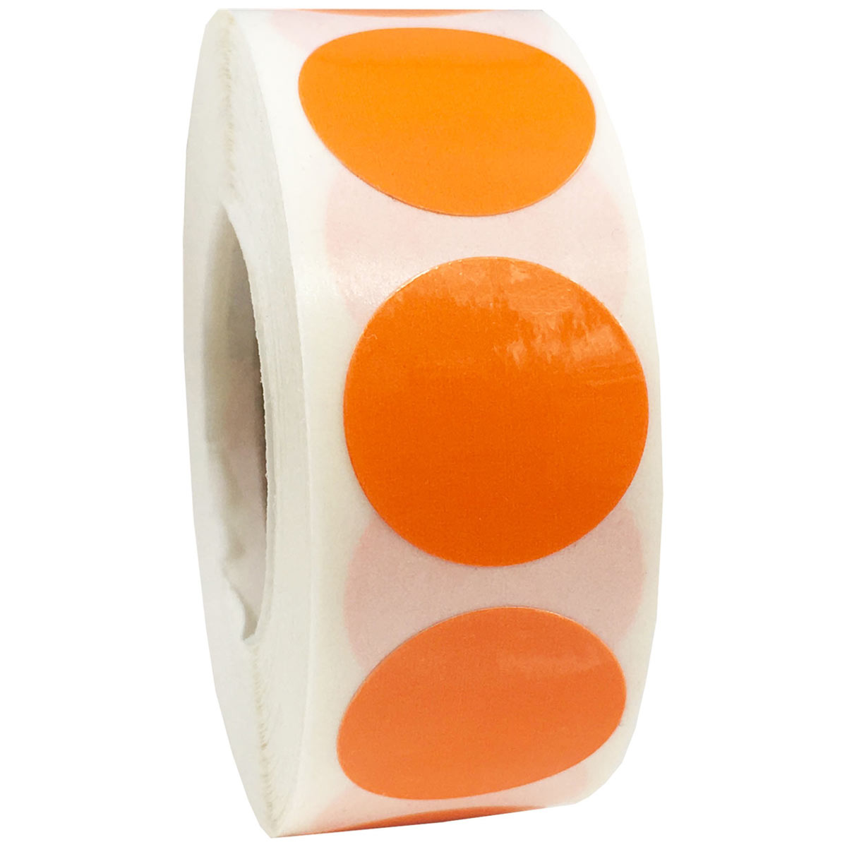 Orange Weather Resistant Labels 3/4" Round QTY 500