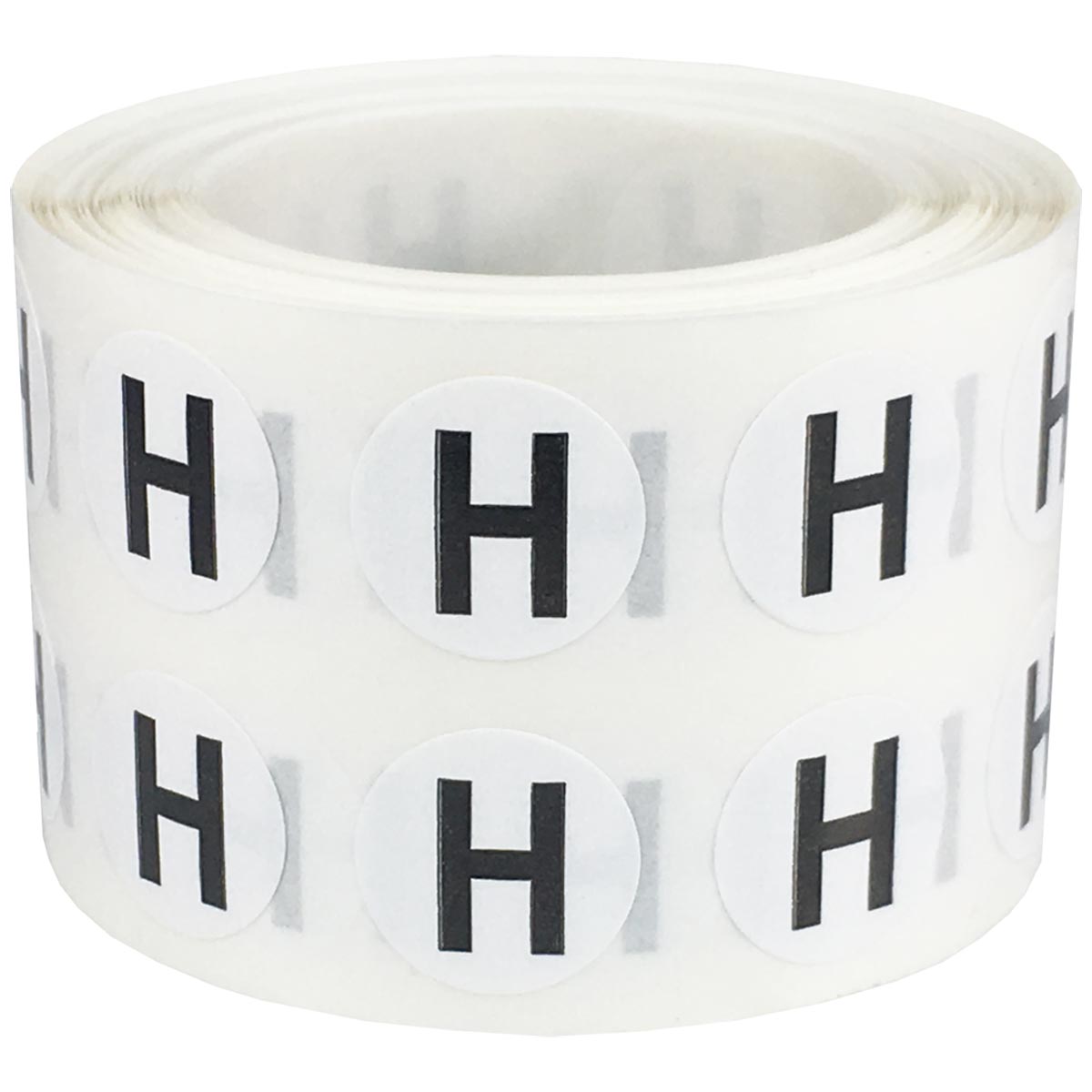 Small Letter H Stickers 1/2" Round QTY 1,000