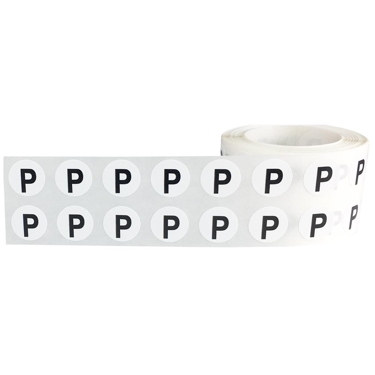 Small Letter P Stickers 1/2" Round QTY 1,000 Small Letter P Stickers 1/2" Round QTY 1,000