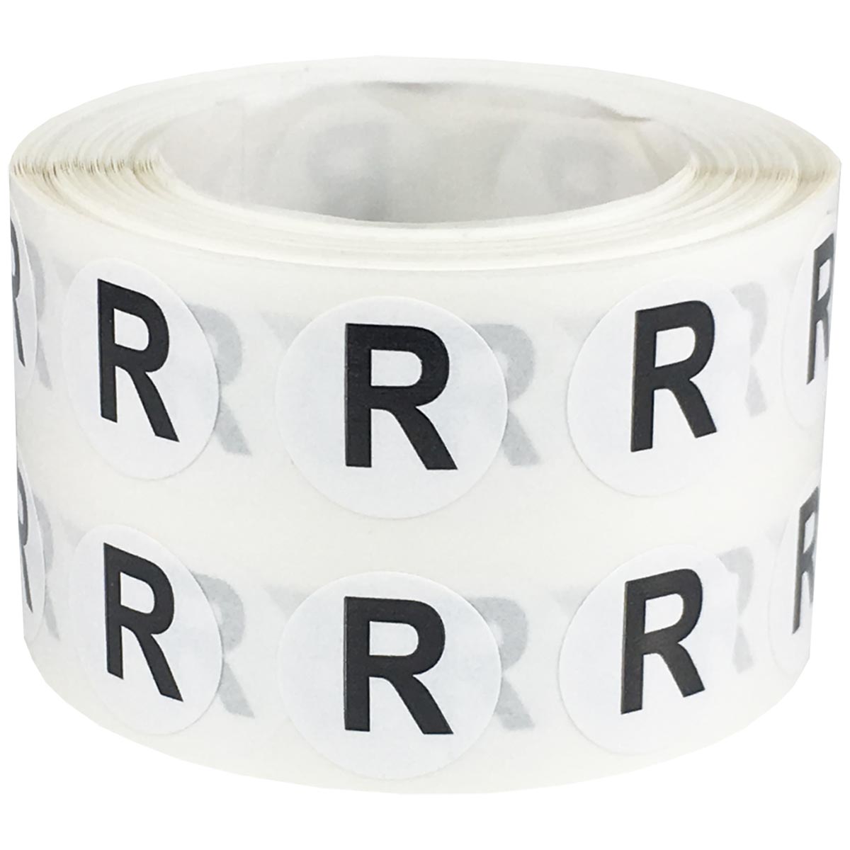 Small Letter R Stickers 1/2" Round QTY 1,000