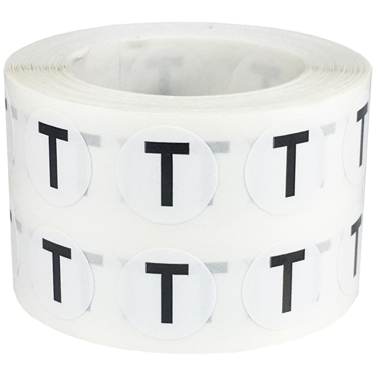 Small Letter T Stickers 1/2" Round QTY 1,000 Small Letter T Stickers 1/2" Round QTY 1,000